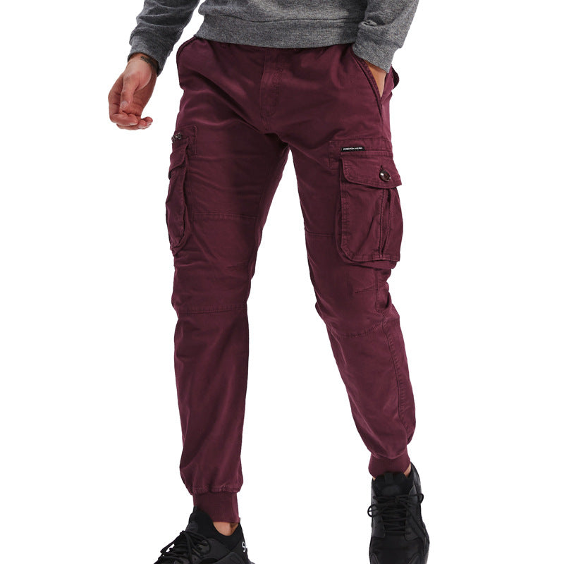 Men's Cargo Jogging Pants with Multifunctional Pockets, Elastic Cuffs and Tapered Fit Mune Fashion