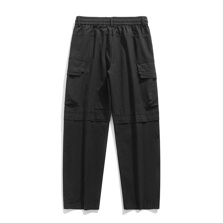 Men's Loose Tech Cargo Pants with Elastic Drawstring Waistband and Multifunctional Flap Pockets Mune Fashion