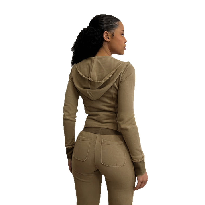 Women's Nan Stretch Flared Pants with High Waist, Patch Pockets and Side Insert Panels Mune Fashion