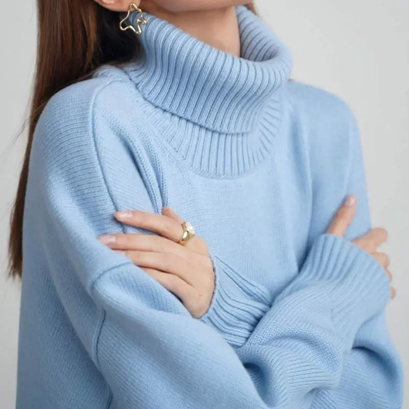 Mune | Women Oversized Turtleneck Sweater Basic Knitted Sweater