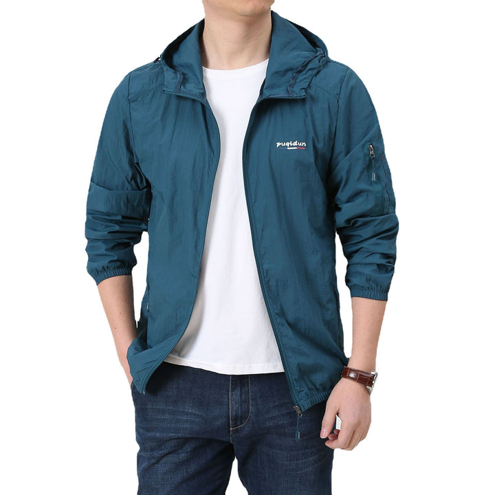 Men's Light Windbreaker Jacket with Adjustable Hood Mune Fashion 1787797828
