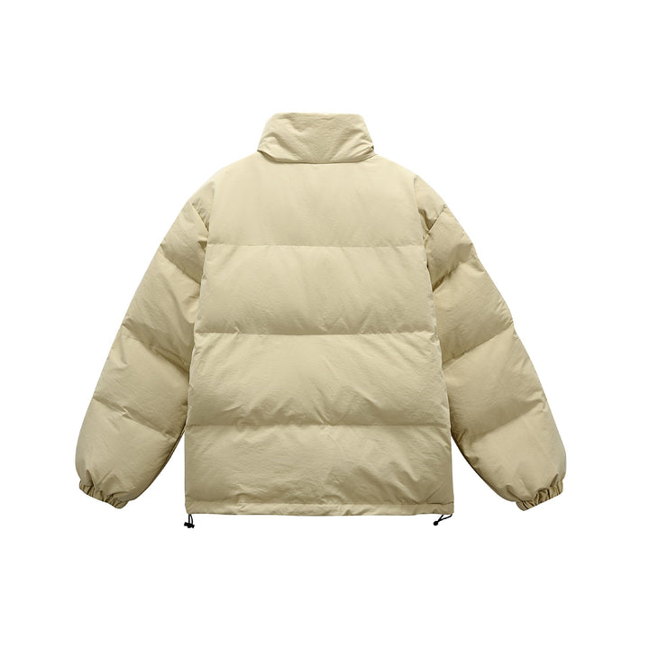 Unisex Oversized Padded Jacket with High Stand Collar and Statement Print Mune Fashion