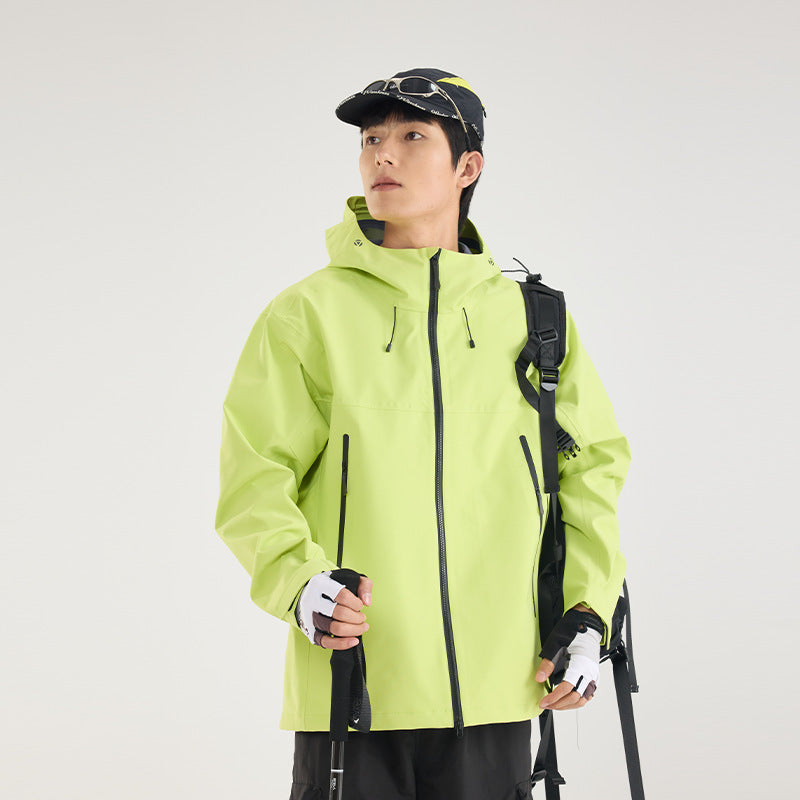 Men's Waterproof Softshell Outdoor Jacket with Adjustable Hood and Breathable Membrane Mune Fashion