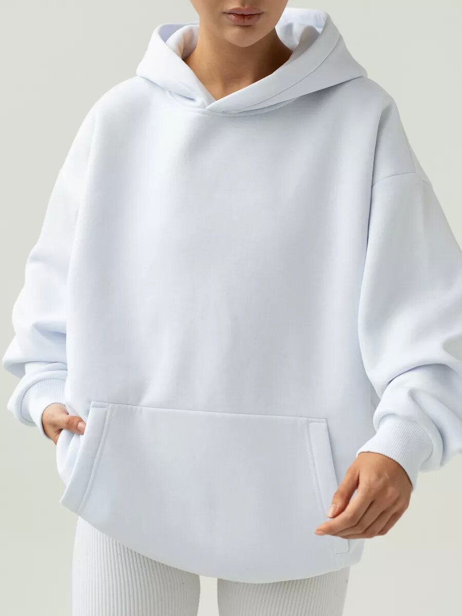Women's oversized hoodie with kangaroo pocket and dropped-shoulder cut Mune Fashion