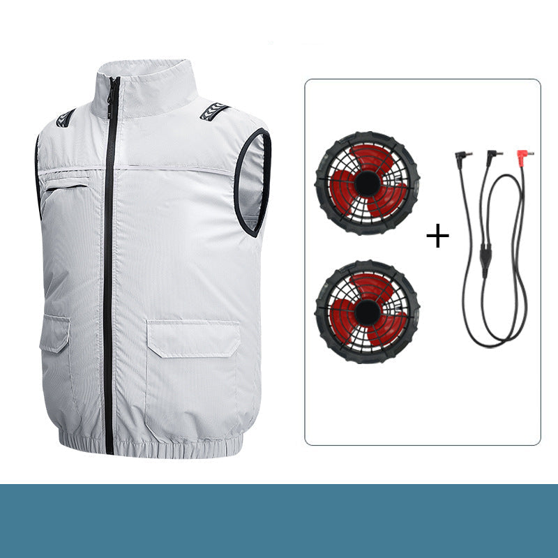 Unisex nan lightweight cooling work vest with integrated fans and external battery Mune Fashion