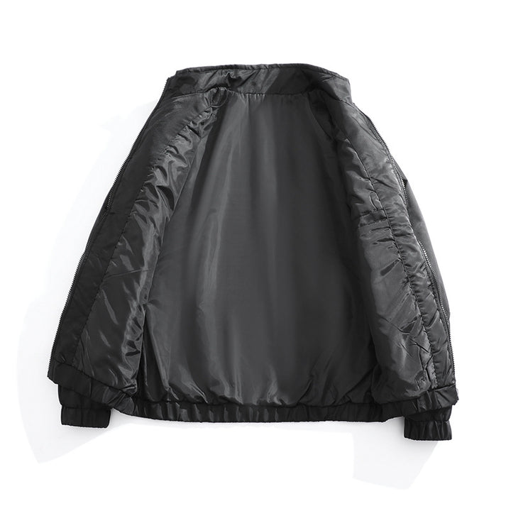 Men's Lightweight Utility Bomber Jacket with Flap Pockets, Stand-Up Collar, and Elastic Hem Mune Fashion