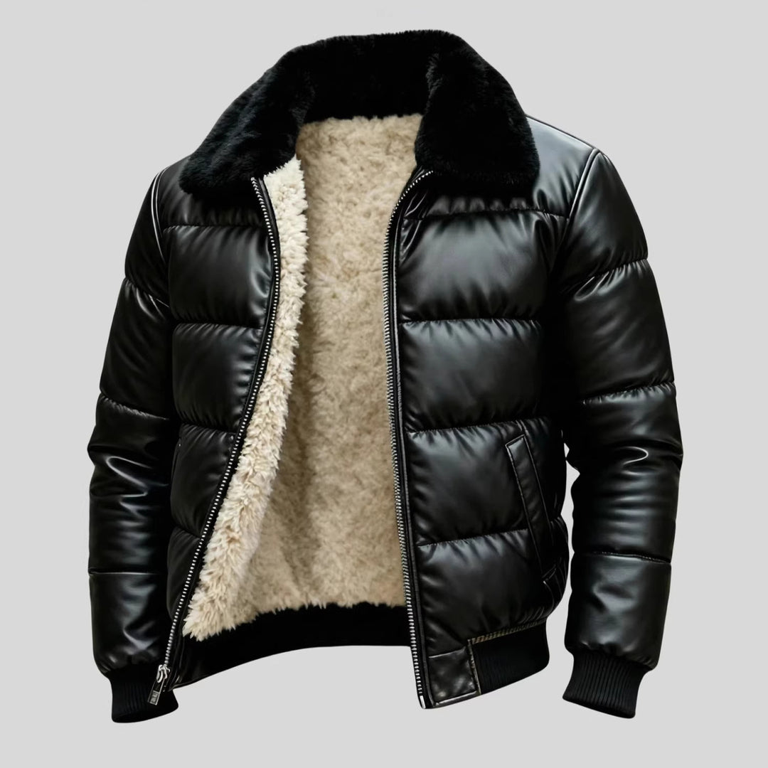 Men's reversible jacket with faux fur lining