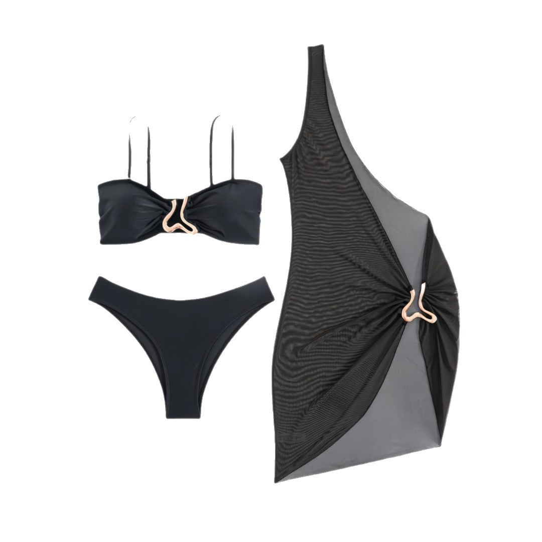 Women's bikini set with modern wrap skirt and elastic top Mune Fashion