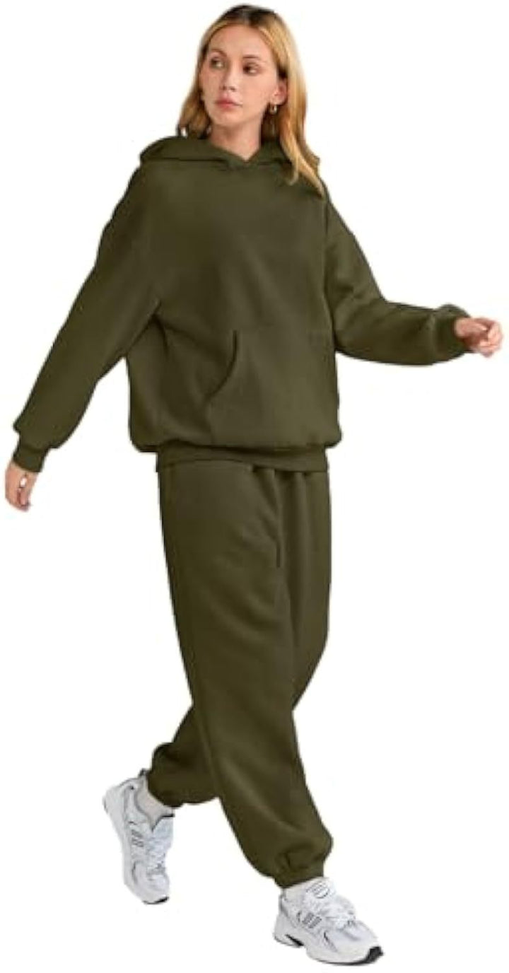 Women's Casual Hoodie Jogging Set made of French Terry with Oversized Hoodie and High-Cut Jogging Pants Drune