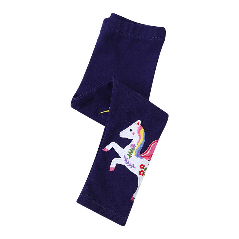 Girl leggings with colorful unicorn appliqués Mune Fashion