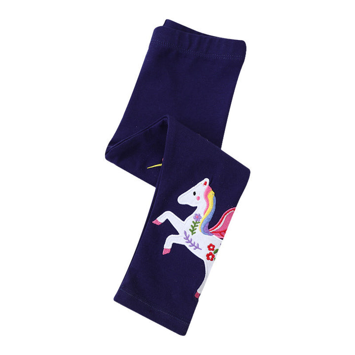 Girl leggings with colorful unicorn appliqués Mune Fashion