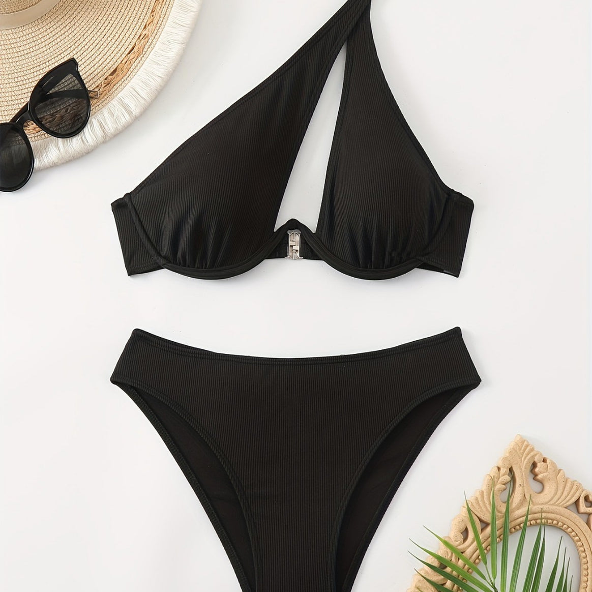Women's bikini set with asymmetrical strap design and supportive push-up top Mune Fashion