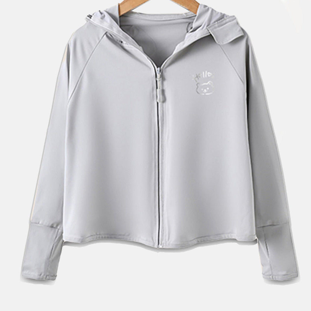 Girls transition jacket with hood and cute animal motif Mune Fashion