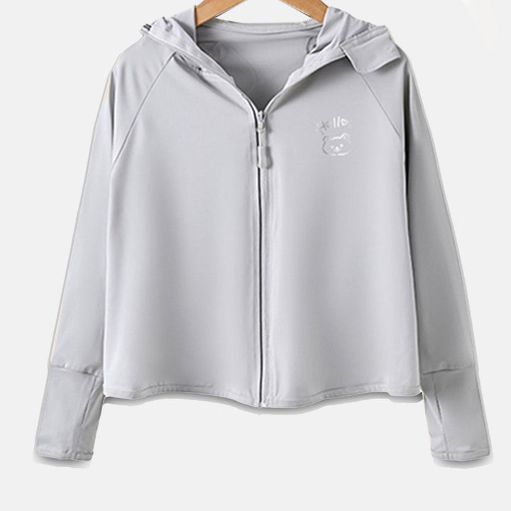 Girls transition jacket with hood and cute animal motif Mune Fashion