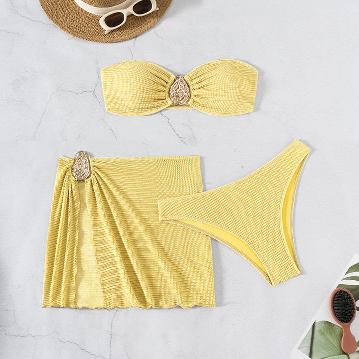 Ladies Bandeau Bikini Set with stylish pleat detail Mune Fashion