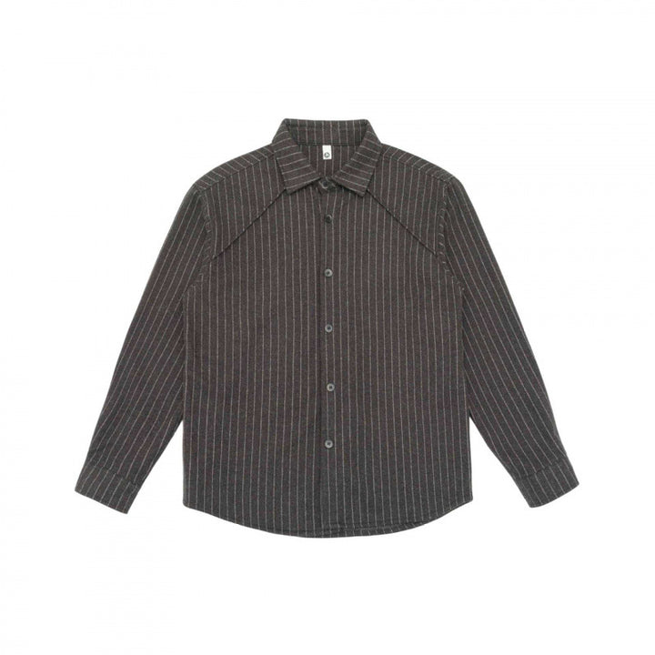 Men's boxy shirt with pinstripes, raglan sleeves, and soft flannel feel Mune Fashion