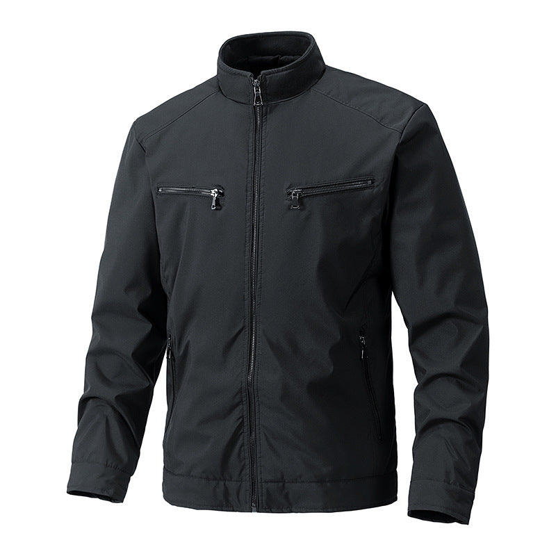 Men's softshell outdoor jacket with stand-up collar water-repellent and four zippered pockets Mune Fashion