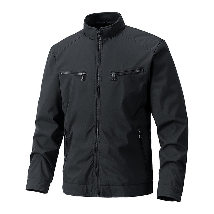 Men's softshell outdoor jacket with stand-up collar water-repellent and four zippered pockets Mune Fashion
