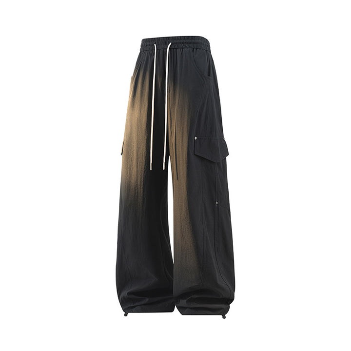 Damen Extraweite Cargo-Hose mit Tunnelzugbund, Klappentaschen und verstellbarem Beinabschluss Mune Fashion