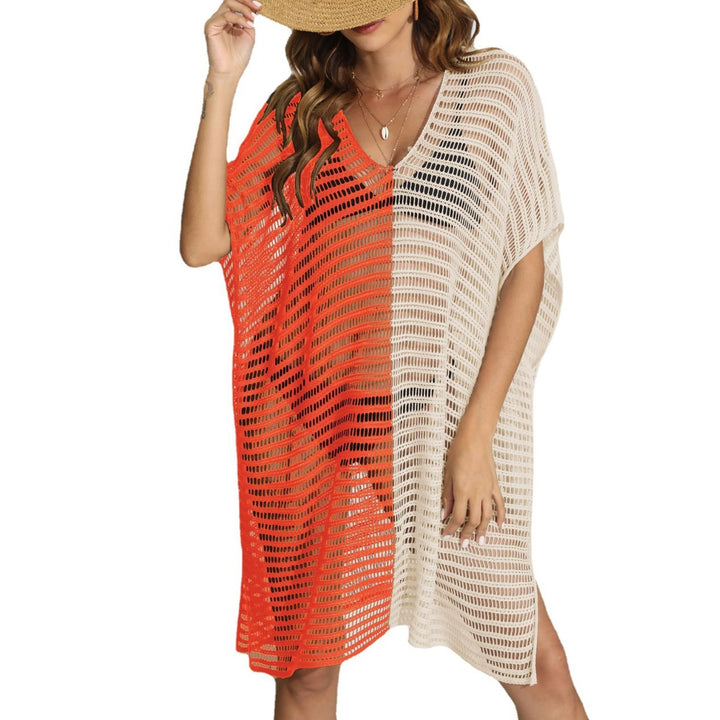 Women's Mesh Beach Cover-Up with V-Neck and Asymmetrical Design Mune Fashion