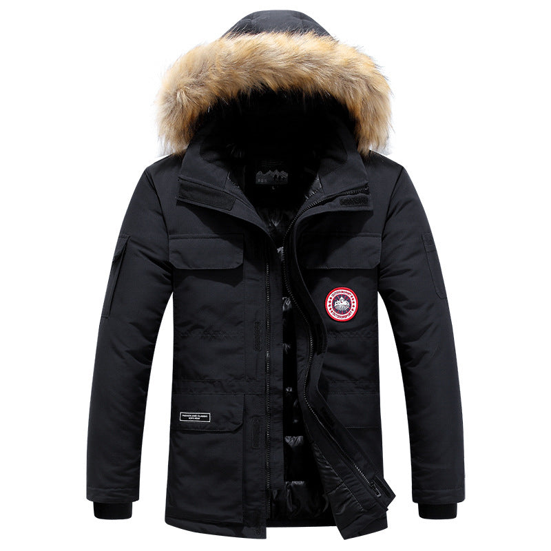 Men's Thermal Insulating Winter Parka with Faux Fur Hood and Functional Lining Mune Fashion