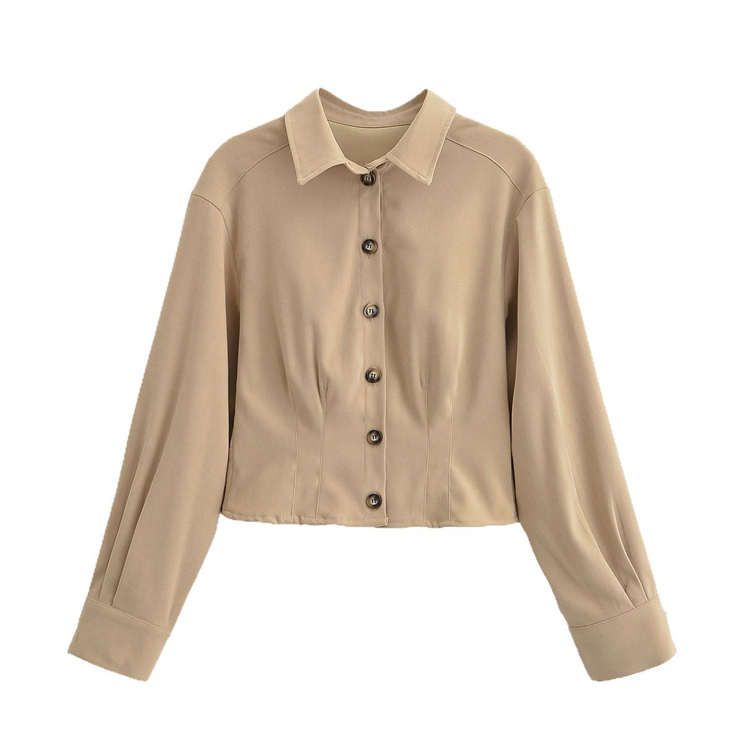 Women's short jacket with shirt collar and figure-flattering darts Mune Fashion