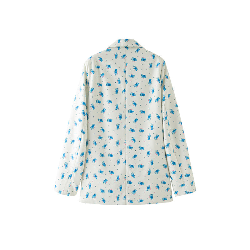 Ladies Blazer with Floral Pattern Mune Fashion