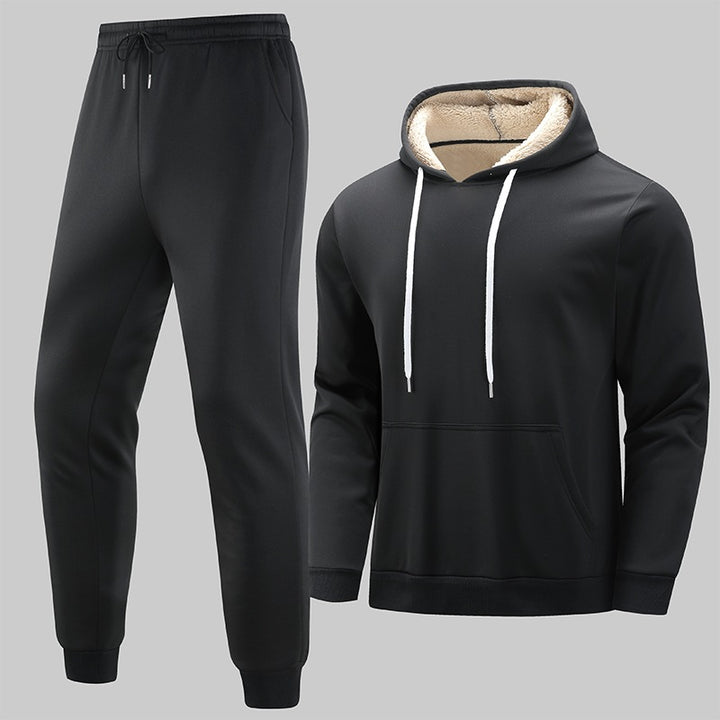 Men's Insulated Leisure Set with Teddy Lined Hoodie & Thermal Jogging Pants Mune Fashion