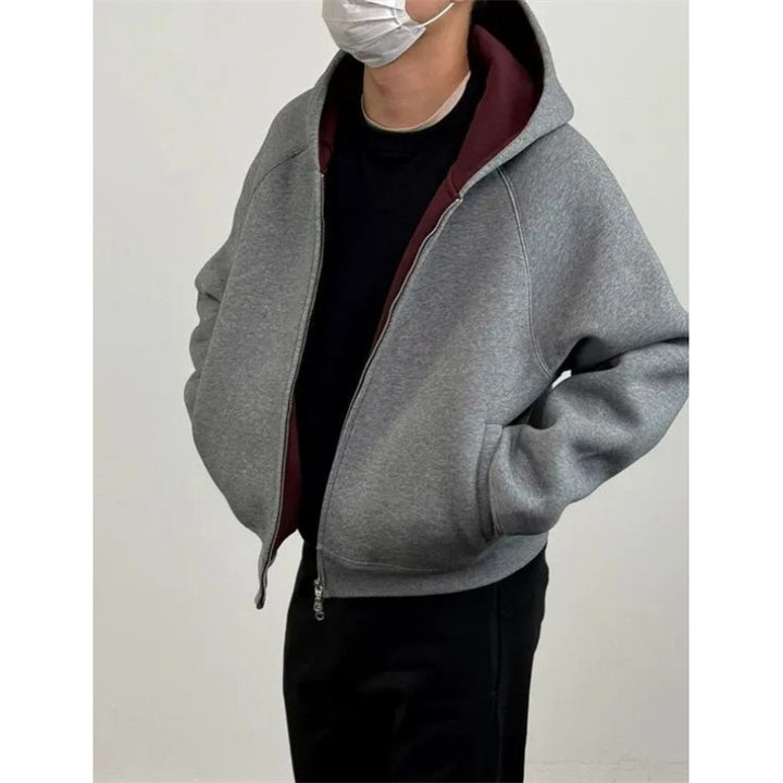 Men's Oversized Hooded Sweat Jacket made of heavy French Terry with Two-Way Zipper Mune Fashion