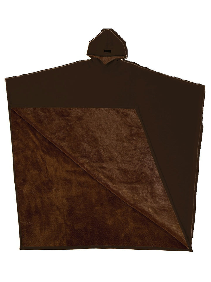 Unisex nan extra-large hooded poncho cuddly throw with microfleece lining and thermo heat storage Mune Fashion