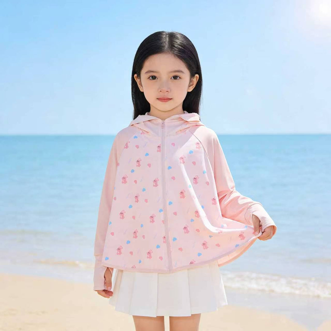 Girls transition jacket with hood and cute animal motif Mune Fashion