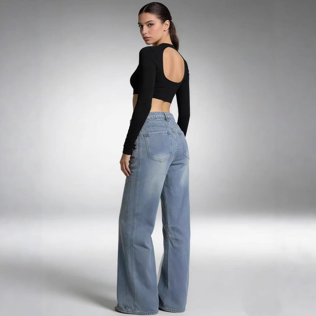 Women's simple long-sleeve fine knit shirt with round neckline, slightly tailored silhouette, and elastic wearing comfort Mune Fashion