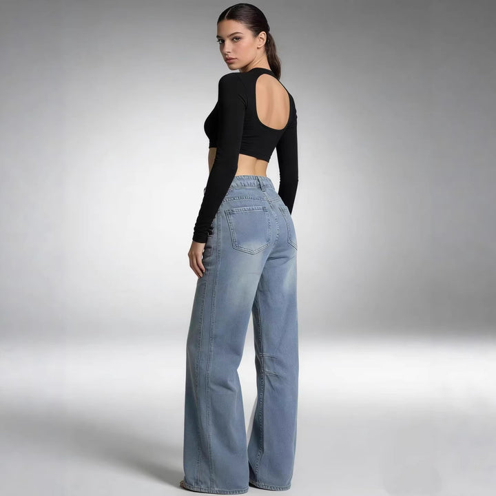Women's simple long-sleeve fine knit shirt with round neckline, slightly tailored silhouette, and elastic wearing comfort Mune Fashion