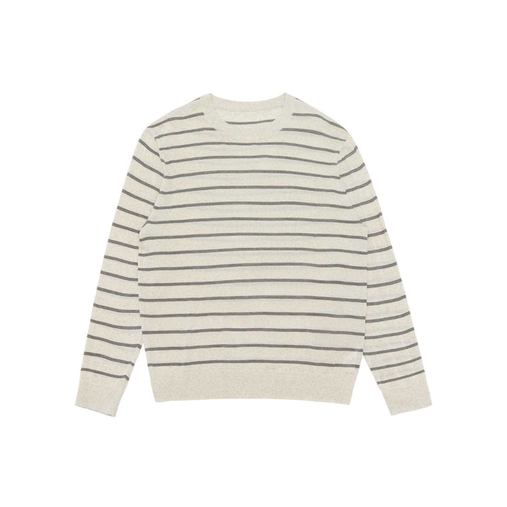 Unisex Striped Fine Knit Crew Neck Sweater made of Cotton Blend Mune Fashion