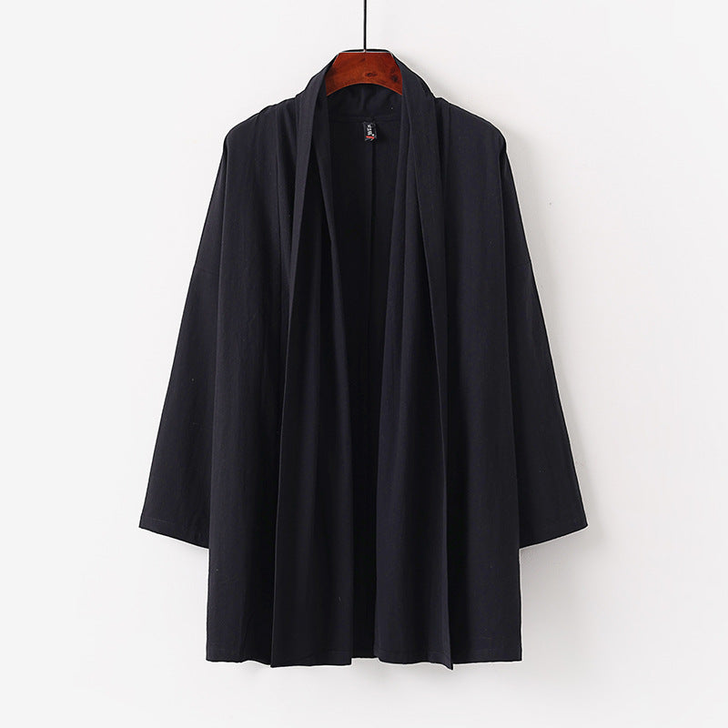 Unisex Open Kimono Cardigan made of lightweight cotton-linen blend Mune Fashion