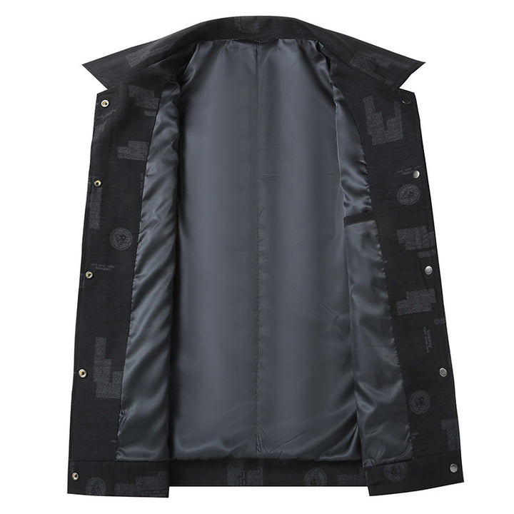 Men's Lightweight Shirt Jacket with Textured Print Look and Applied Chest Pockets Mune Fashion