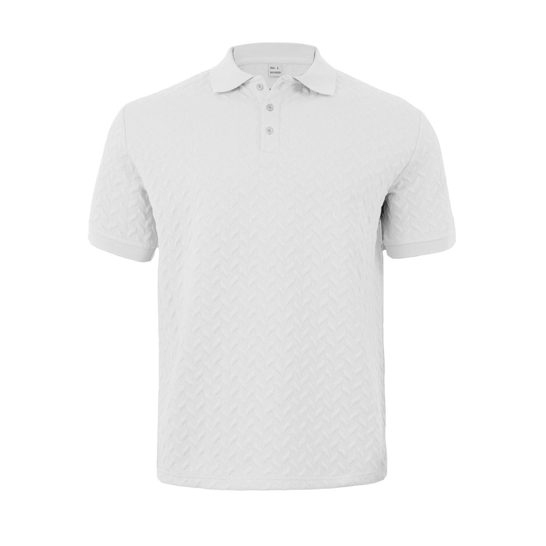Men's finely woven polo shirt with chevron relief structure and short button placket Mune Fashion