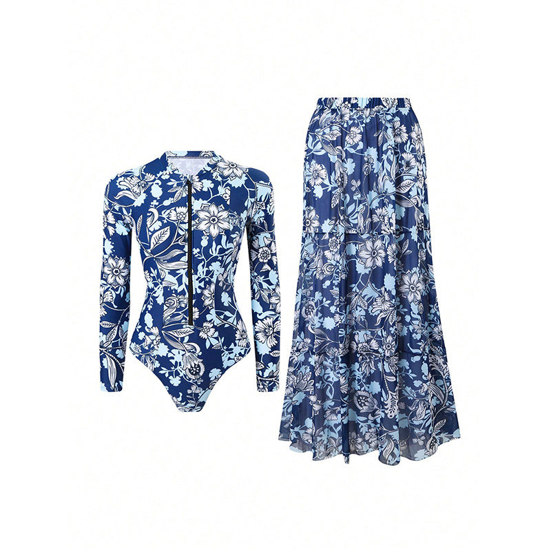 Women's swimsuit with long sleeves and matching maxi skirt Mune Fashion