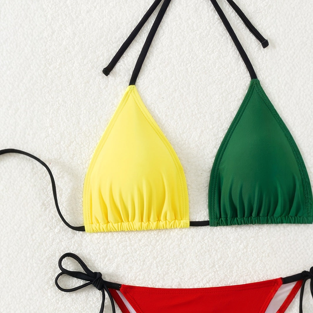 Women's Triangle Bikini Set with Modern Ties Mune Fashion