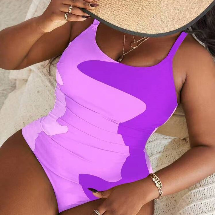 Women's One-Piece Swimsuit with Modern Camouflage Design Mune Fashion
