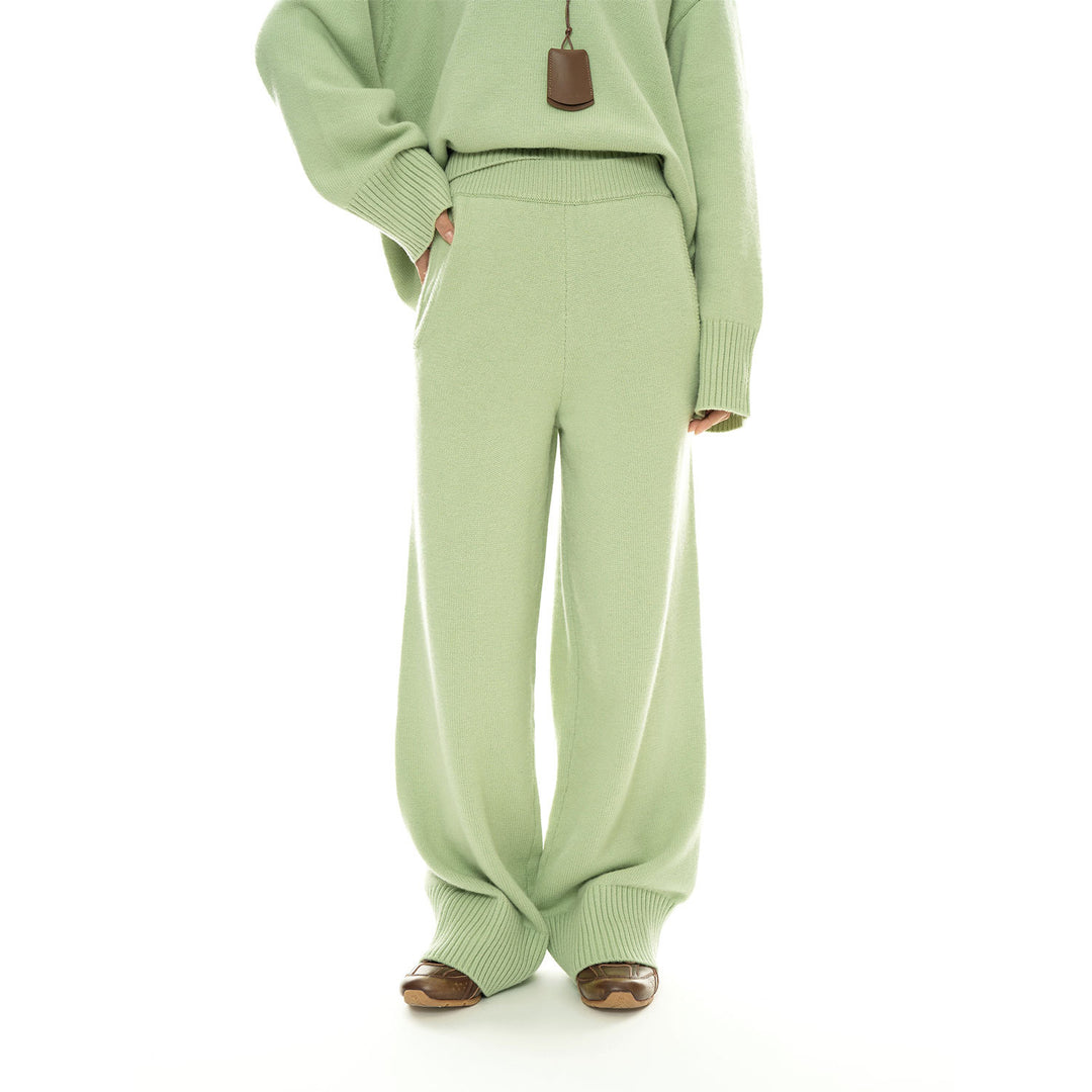Women's Soft Knit Lounge Pants with Wide Leg and Side Pockets Mune Fashion