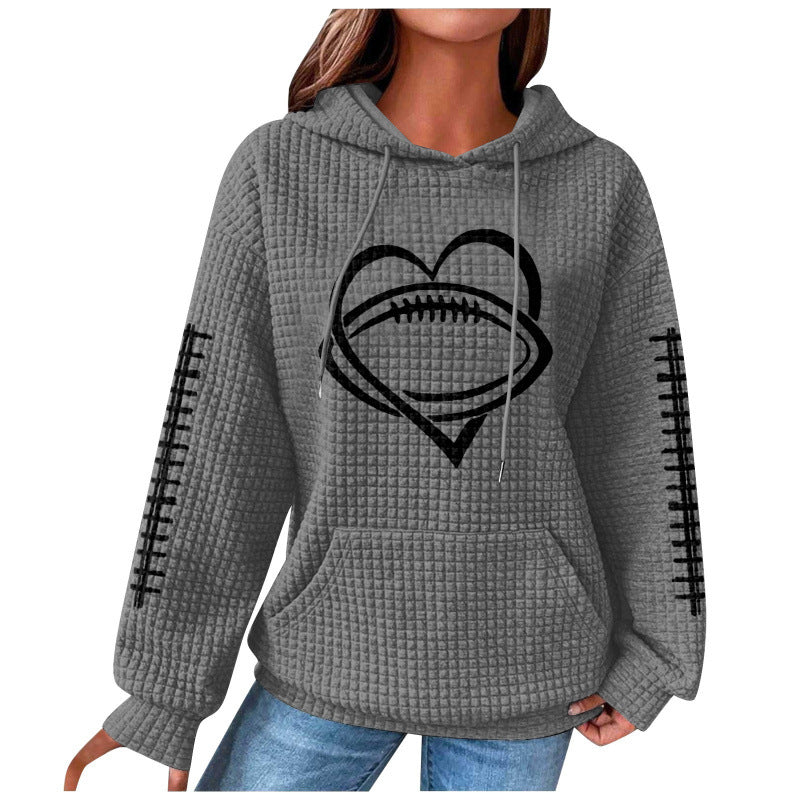 Women Comfortable Hoodie with Heart Design Mune Fashion