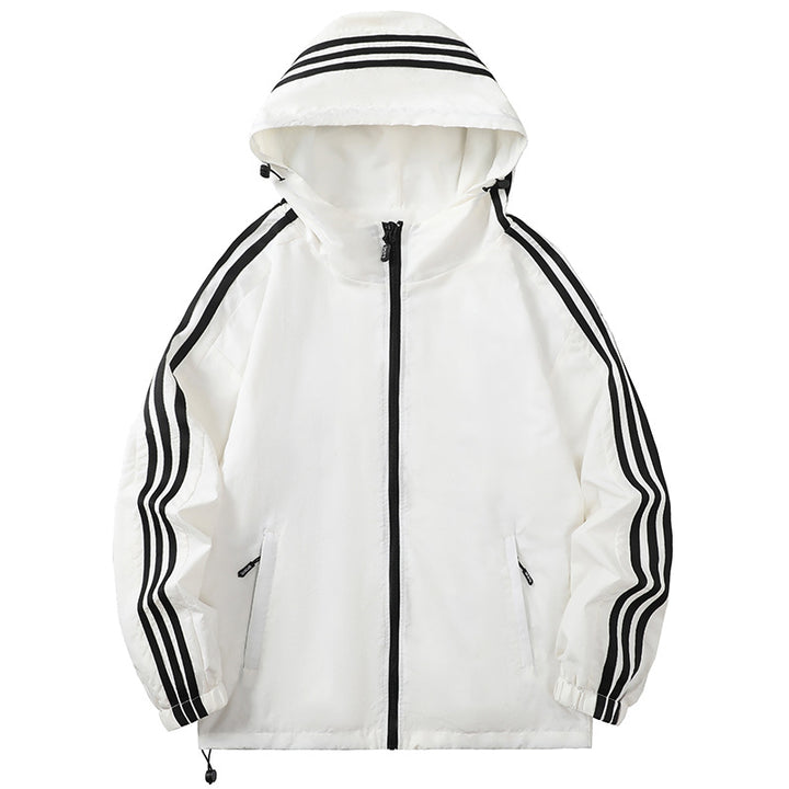 Men's sporty transitional jacket with hood and reflective accents Mune Fashion
