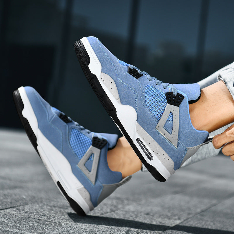 Men's retro-urban high-top sneakers with mesh panel, reinforced heel cap, and cushioning air unit Mune Fashion