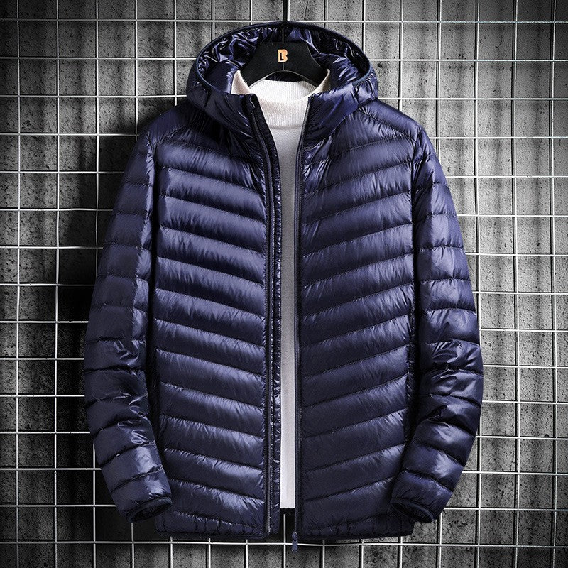Men's nan ultralight padded jacket with hood, windproof outer shell and packable thermal lining Mune Fashion