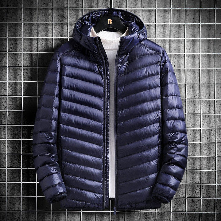 Men's nan ultralight padded jacket with hood, windproof outer shell and packable thermal lining Mune Fashion