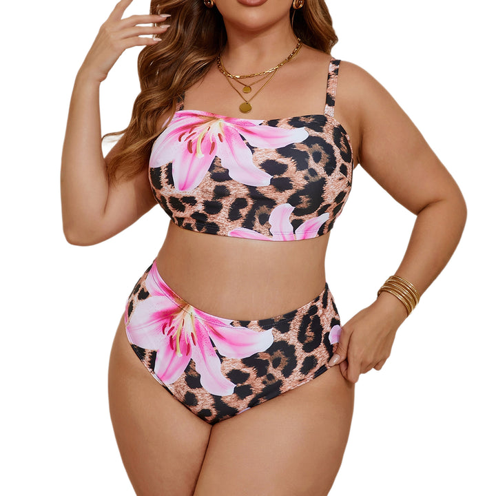 Ladies High-Cut Bikini Set with Colorful Floral Design Mune Fashion