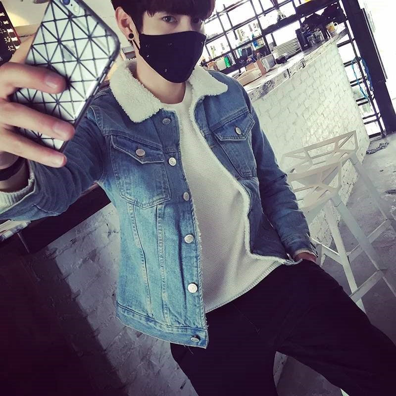 Men's Jeans Jacket with Fleece Inner Lining Mune Fashion