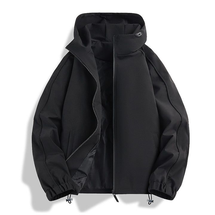 Unisex Lightweight two-tone wind and rain jacket with hood, drawstring and zip pockets Mune Fashion