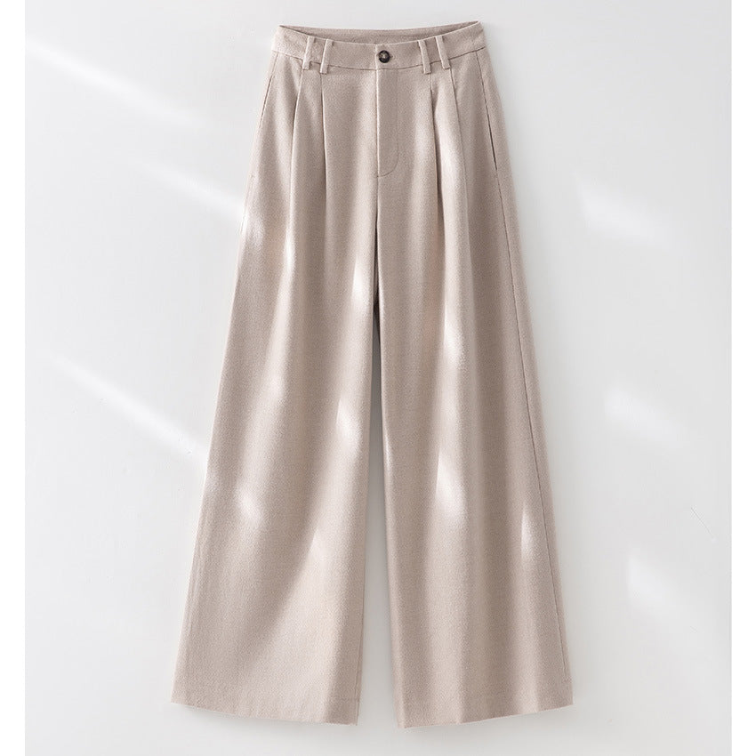 Women wide pleated high-waist trousers made of wool blend Mune Fashion
